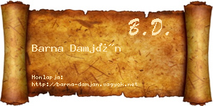 Barna Damján névjegykártya