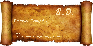 Barna Damján névjegykártya